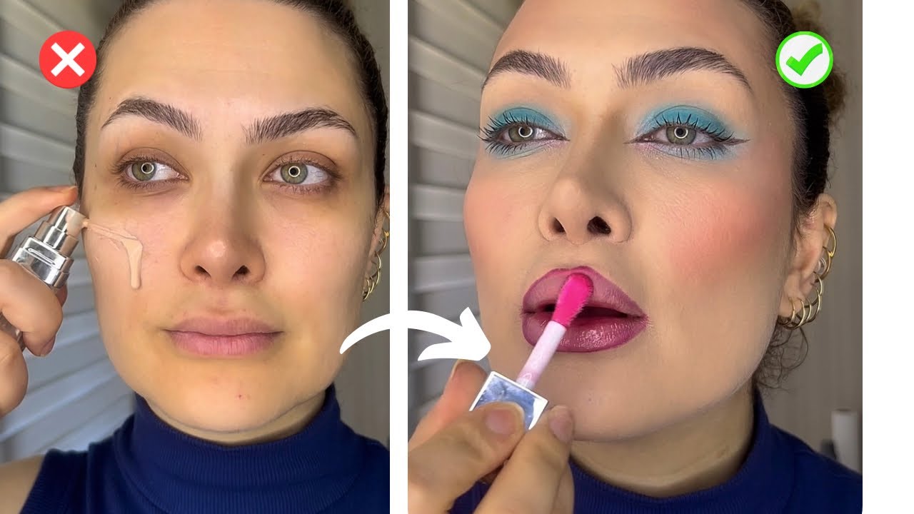 Simple Makeup with a POP of Blue Eyeshadow | Easy Tutorial