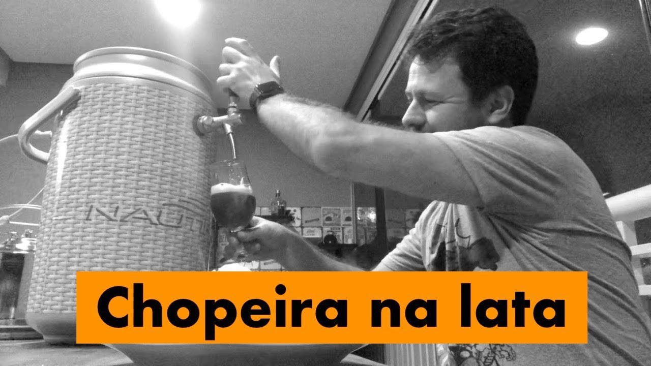 Como fazer uma chopeira no cooler  lata. Chopeira a gelo com serpentina ou postmix dentro.