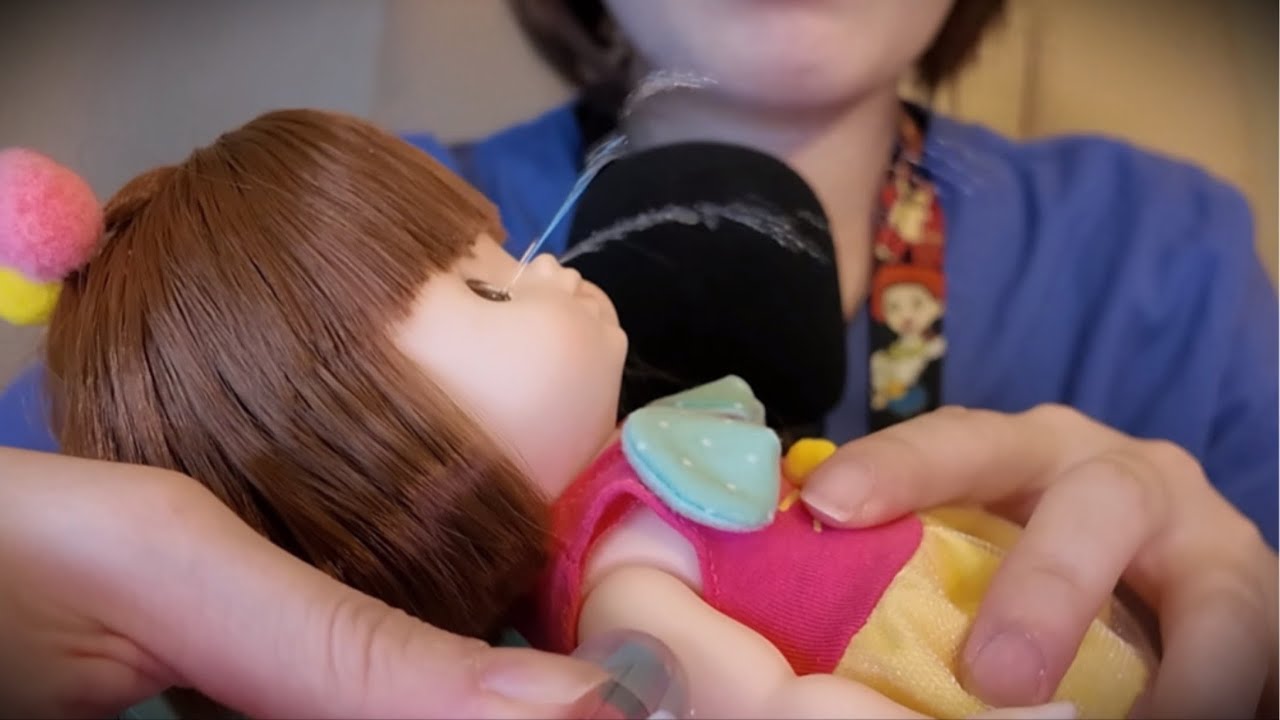 주사 놓을 때마다 오열하는 인형 간호하기 ASMR