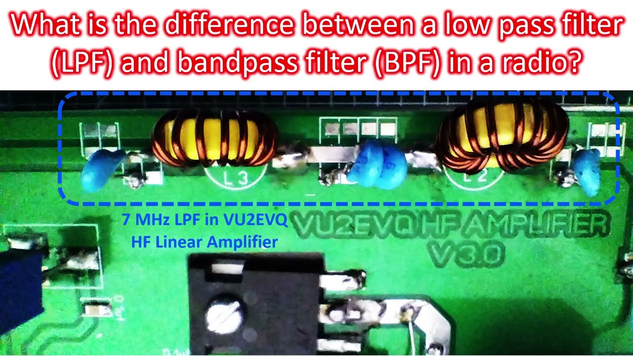 What is the difference between a low pass filter and bandpass filter in a radio?