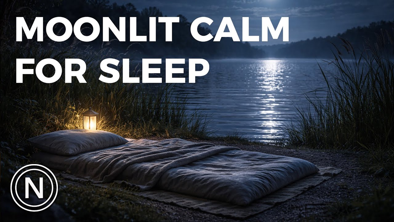 Moonlit Lake Whispering Reeds Sleep Ambience 10 Hours to Fall Asleep Fast | 4K
