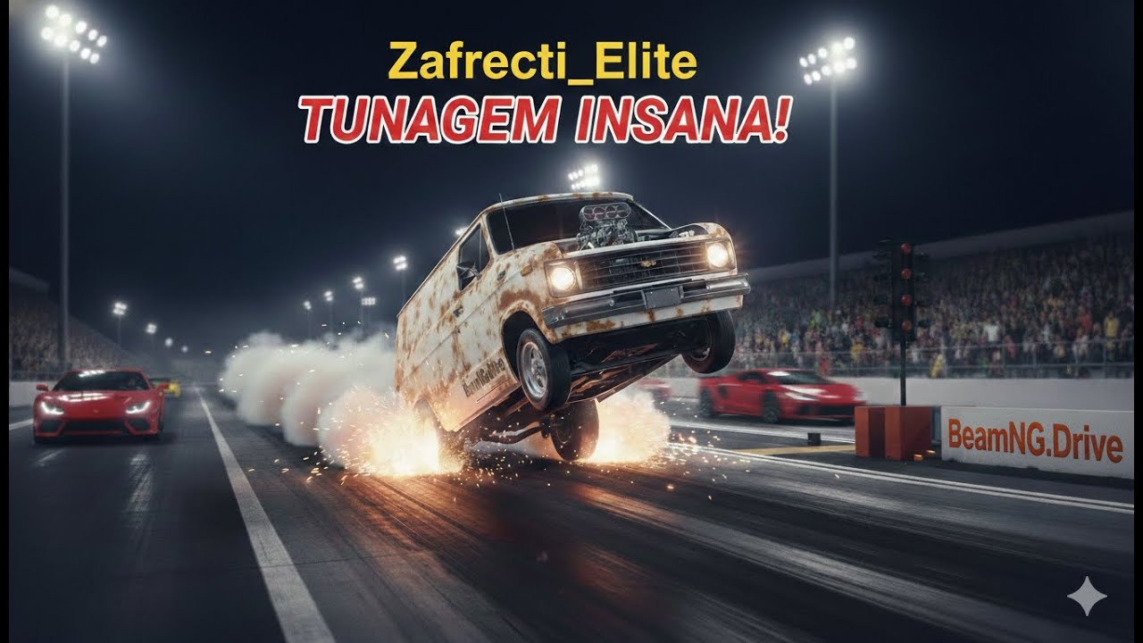 BeamNG drive O Limite da Van! Tunagem de Drag Insana!!!