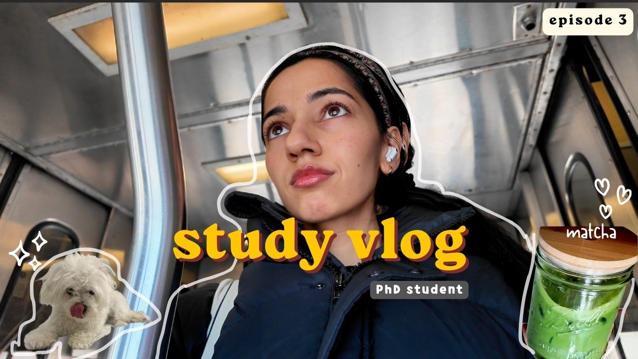 study vlog | productive work week, pomodoro sessions, phd student, cafe hopping, meetings
