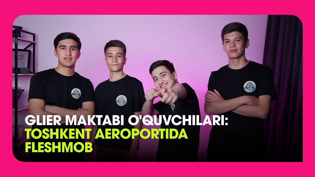 Glier maktabi o'quvchilari bilan Toshkent xalqaro aeroportida fleshmob (+ intervyu) ​⁠