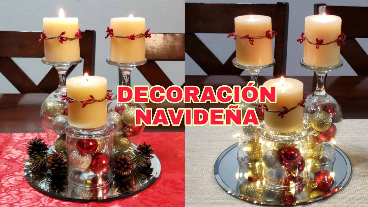 DECORACIÓN NAVIDEÑA CON COPAS 🎄