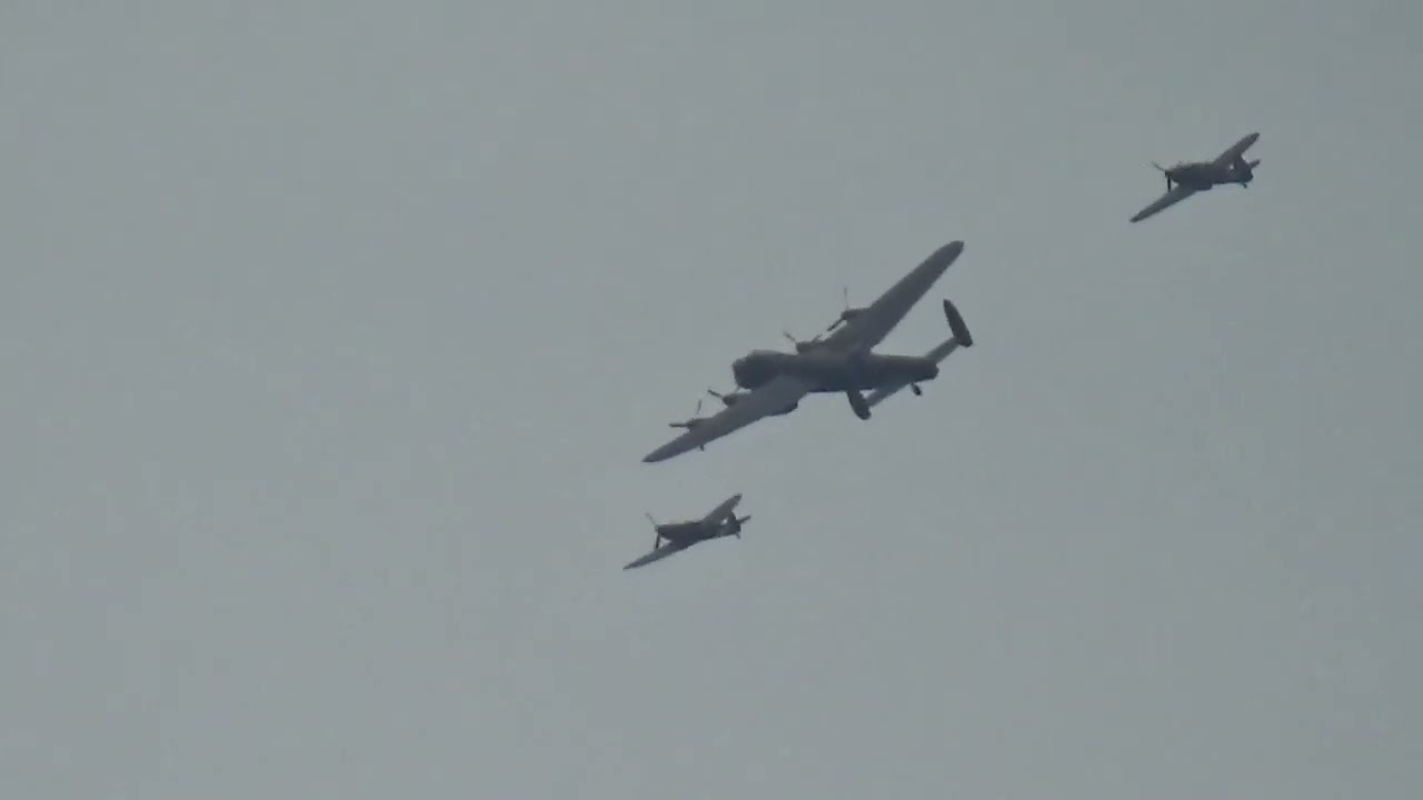 Torbay Airshow 2022 Battle of Britain memorial flight, Hurrican, Lancaster and Spitfire plane