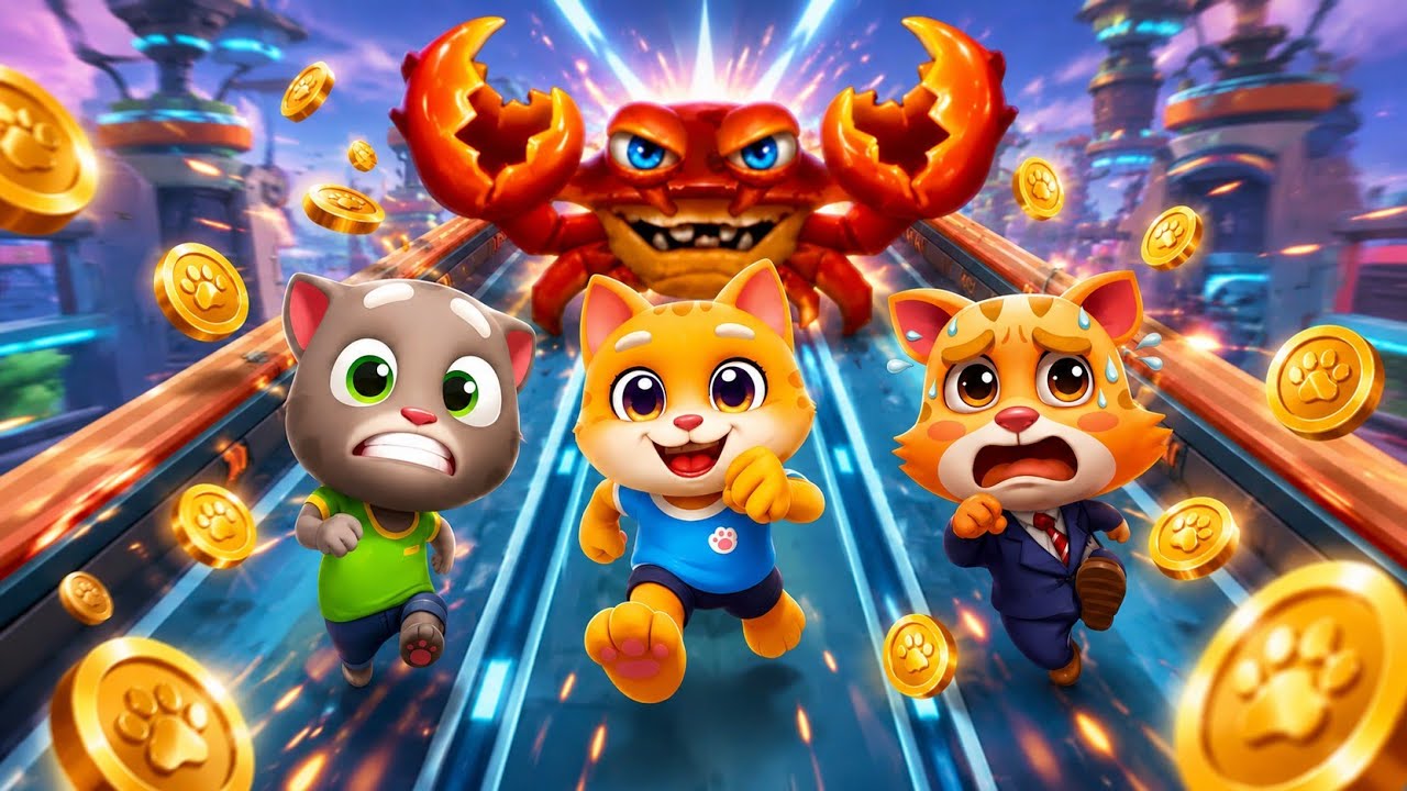Talking Tom Gold Run VS Running Pet VS Cat Runner best gameplay 🔥
