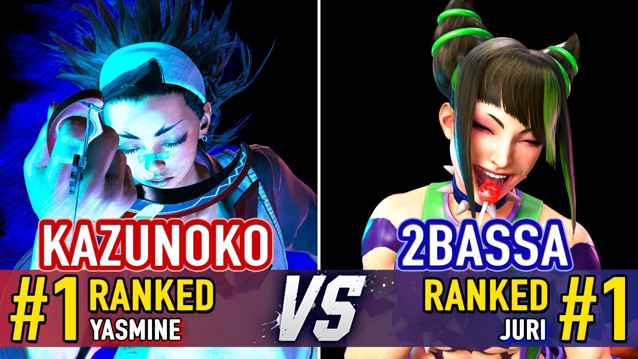 SF6 🤜 KAZUNOKO (#1 Ranked Yasmine) vs 2BASSA (#1 Ranked Juri) 🤛 SF6 High Level Gameplay