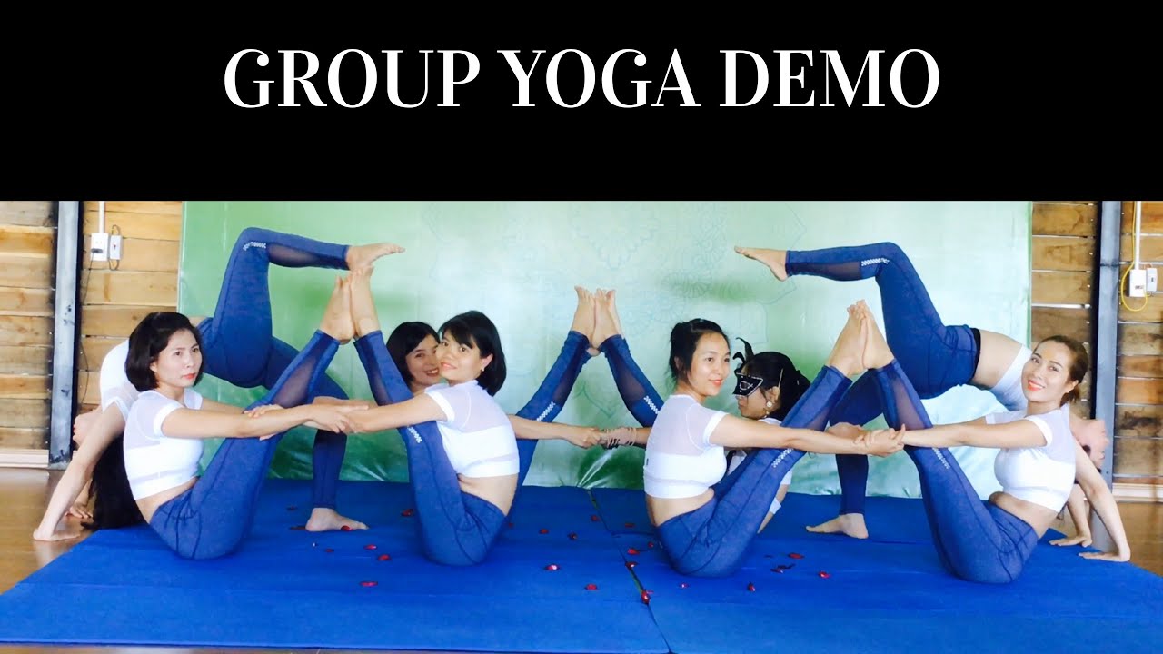 Group yoga demo by a nice group with Anmol Singh
