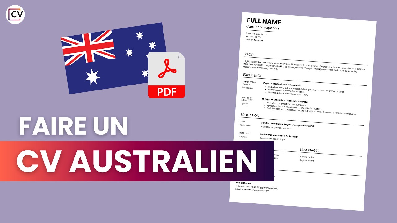 Comment faire un CV Australien (Exemple et Conseils 2025)
