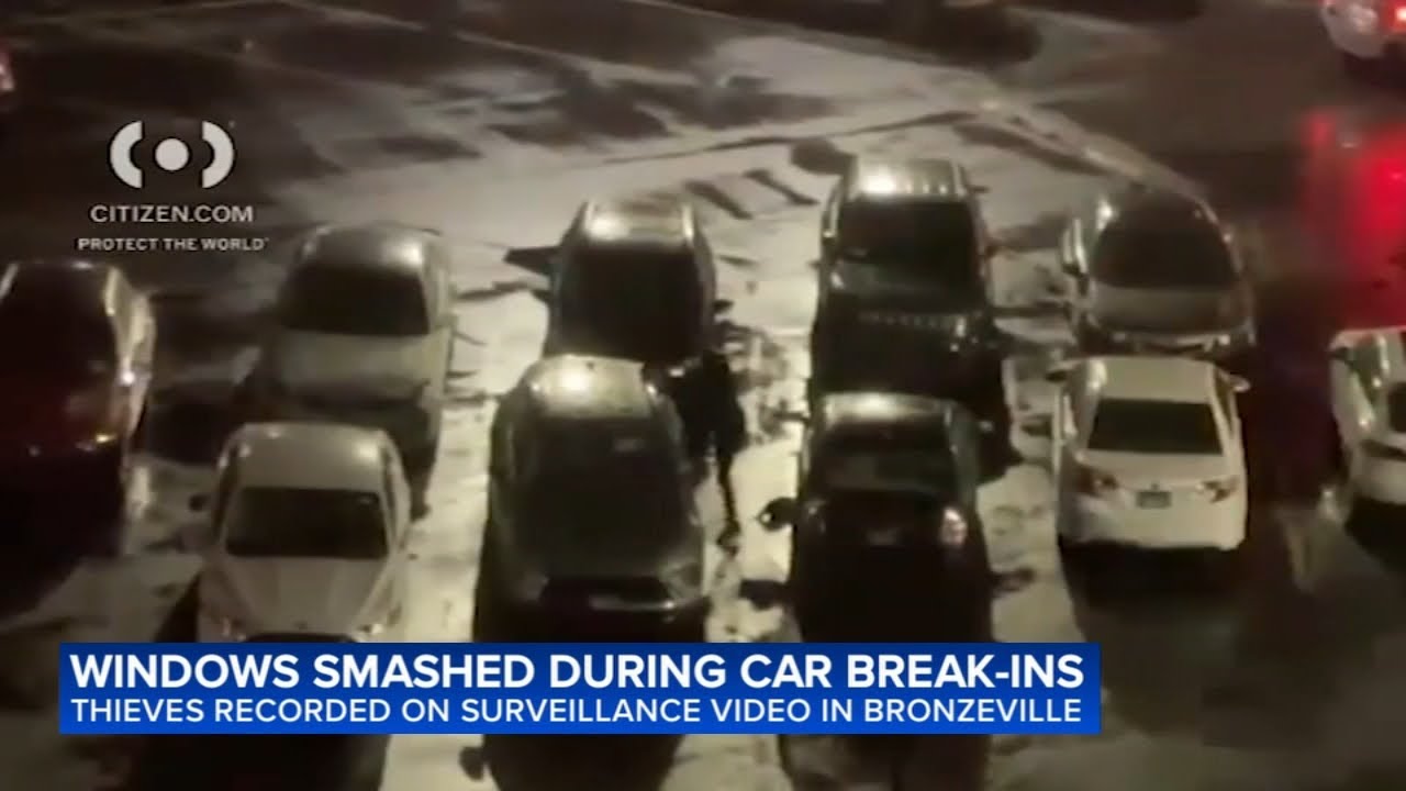 Video shows burglars smash car windows at Chicago apartment parking lot
