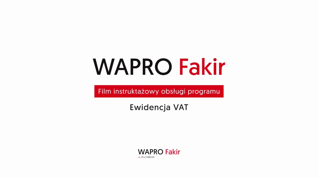 WAPRO Fakir 7 - Ewidencja VAT