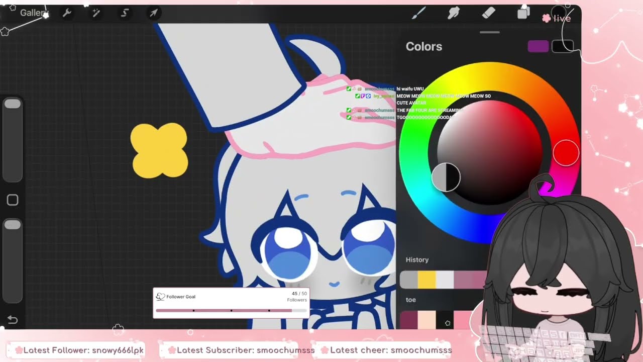 [ 50 FOLLOWER PUSH! ♡ ～('▽^人) ] new human toe chibi model | drawing + rigging new patting emote!