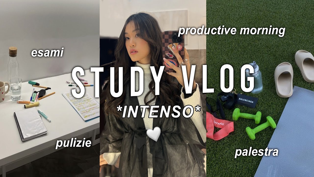 STUDY VLOG : study with me, vlog università, studio, productive morning routine, what i eat in a day