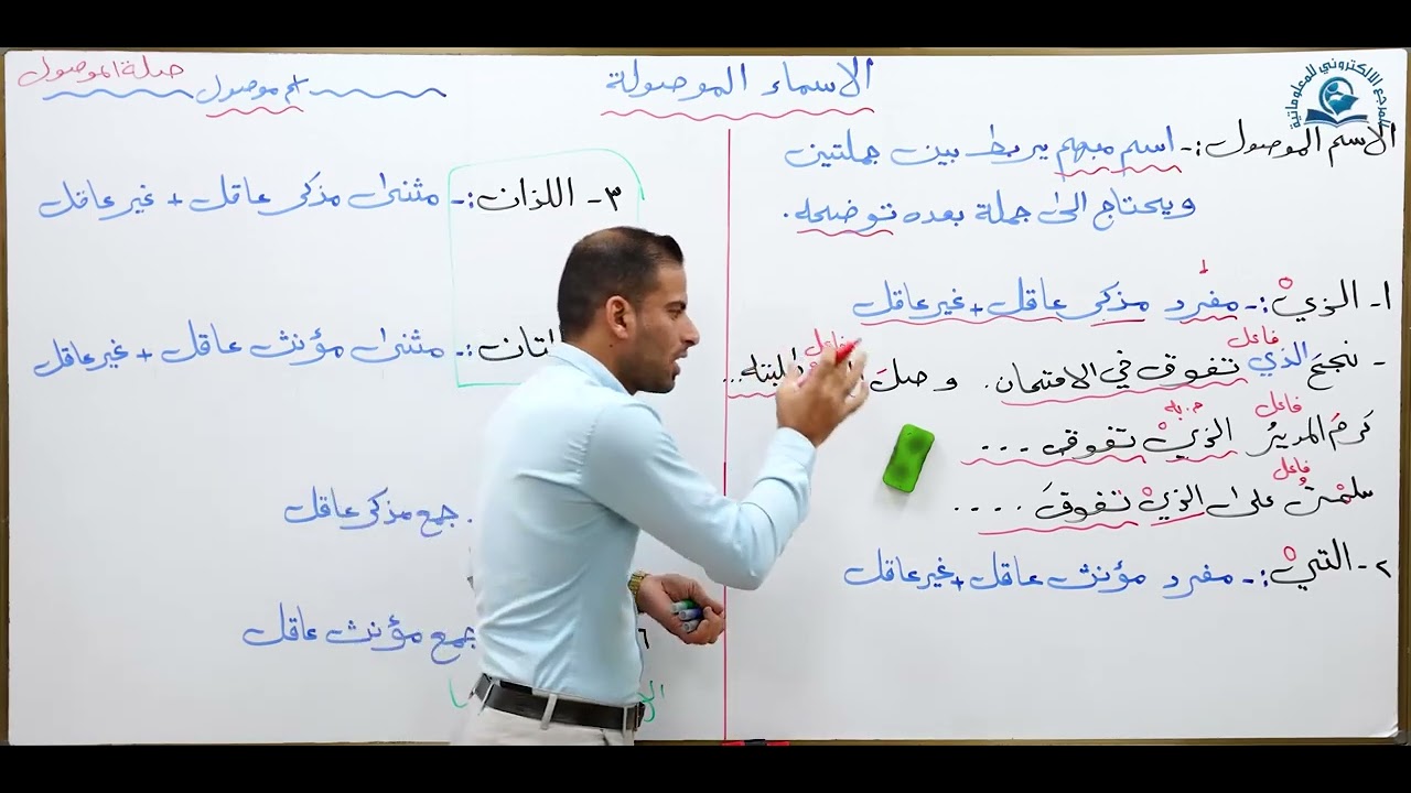 الأسماء الموصولة للصف الأول المتوسط