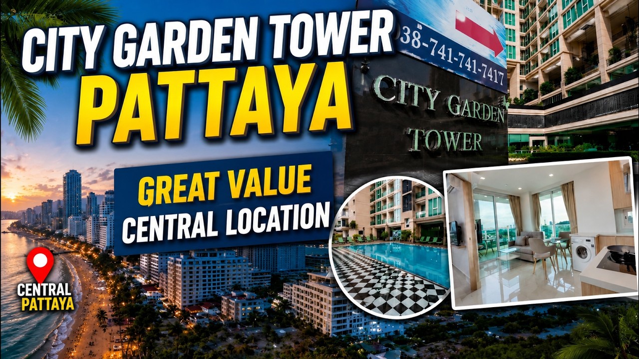 Apartament w Pattaya, City Garden Tower, poniżej 15 000 THB miesięcznie #tajlandia #pattaya #apar...