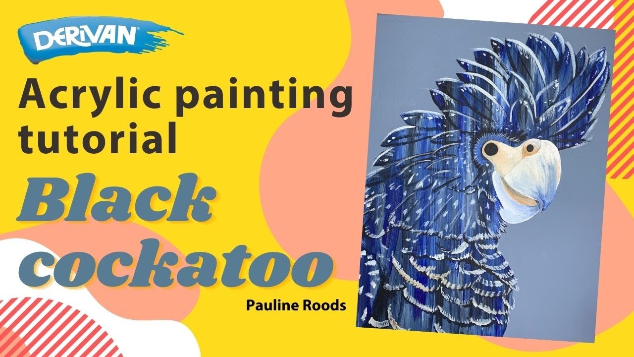 Acrylic Painting tutorial - Black Cockatoo