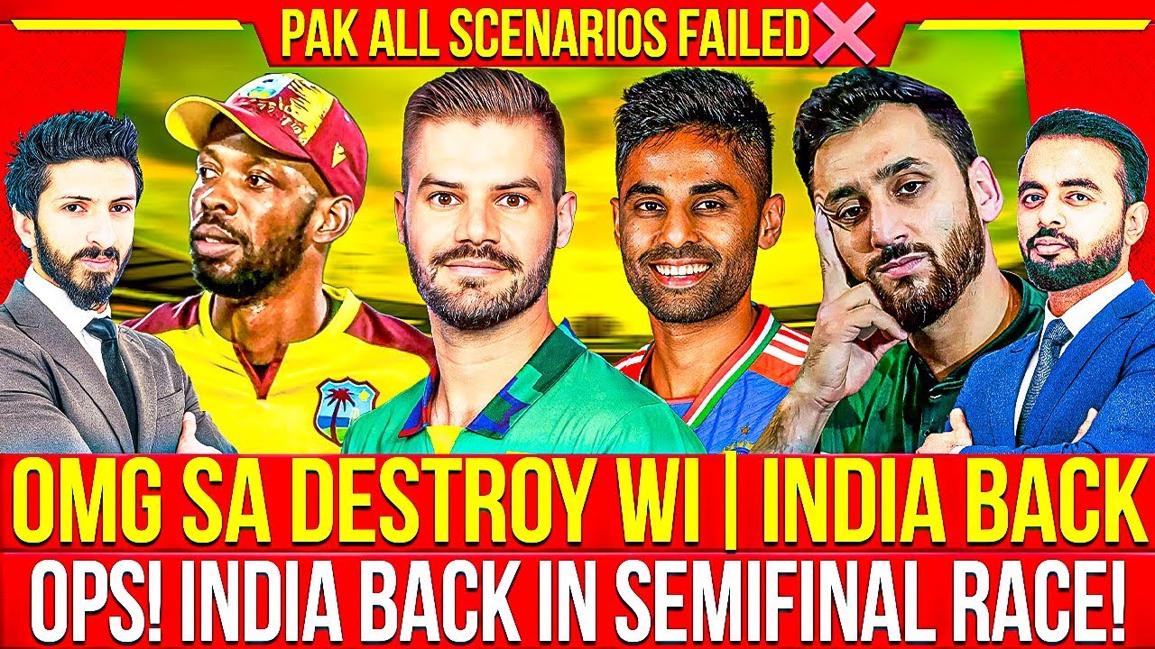 OMG! India Back in Semifinal Race! SA Destroy WI | India Comeback & PAK Out❌ Pak Media Slams