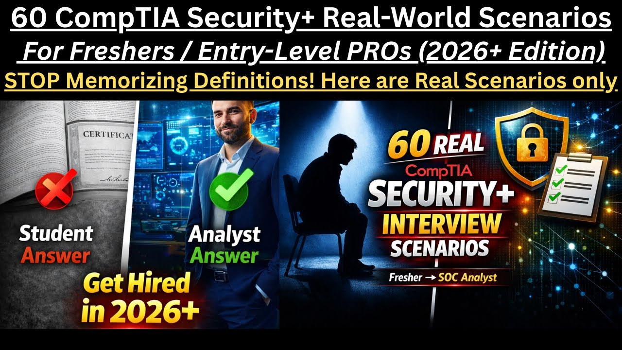 60 CompTIA Security+ Real-World Scenarios: Real-World Scenarios (2026+ Edition) to Get Hired !!