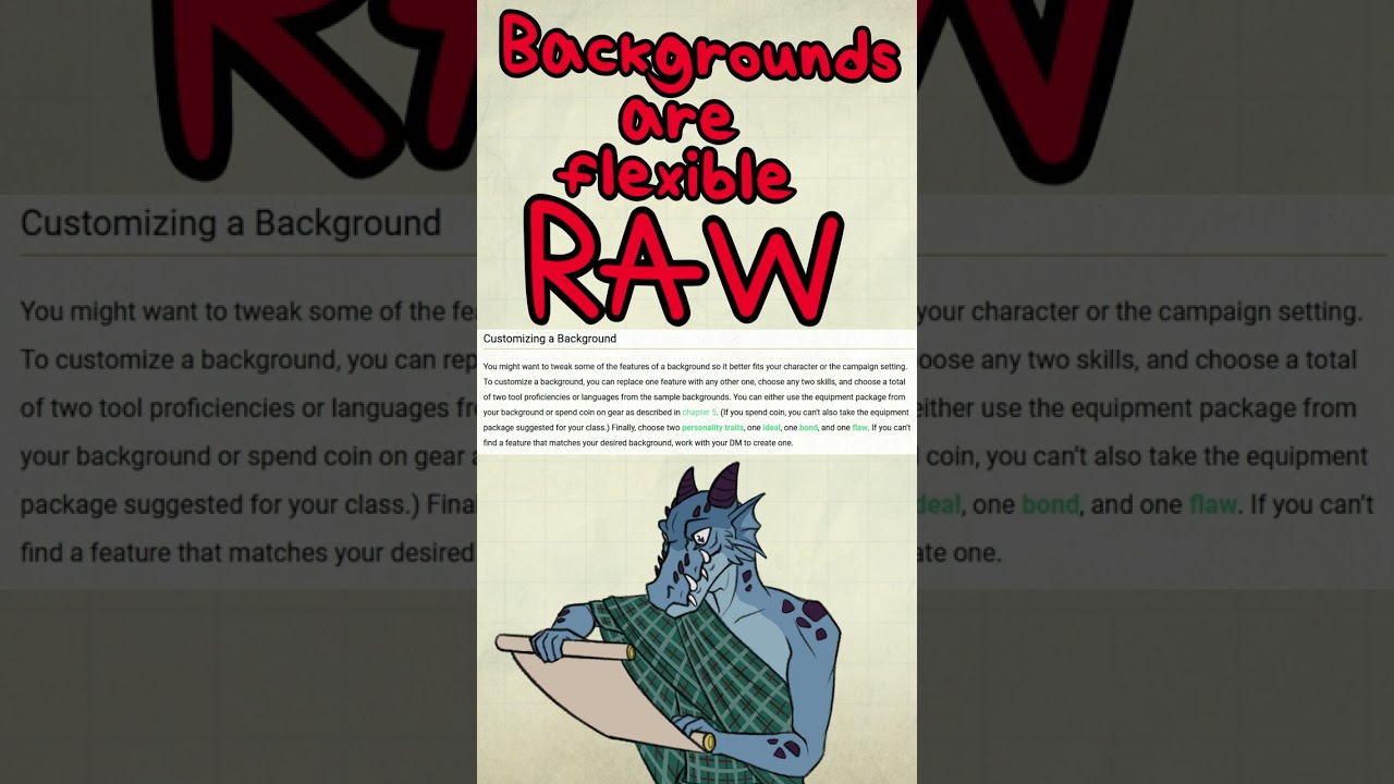 Backgrounds are flexible RAW in Dnd 5e!