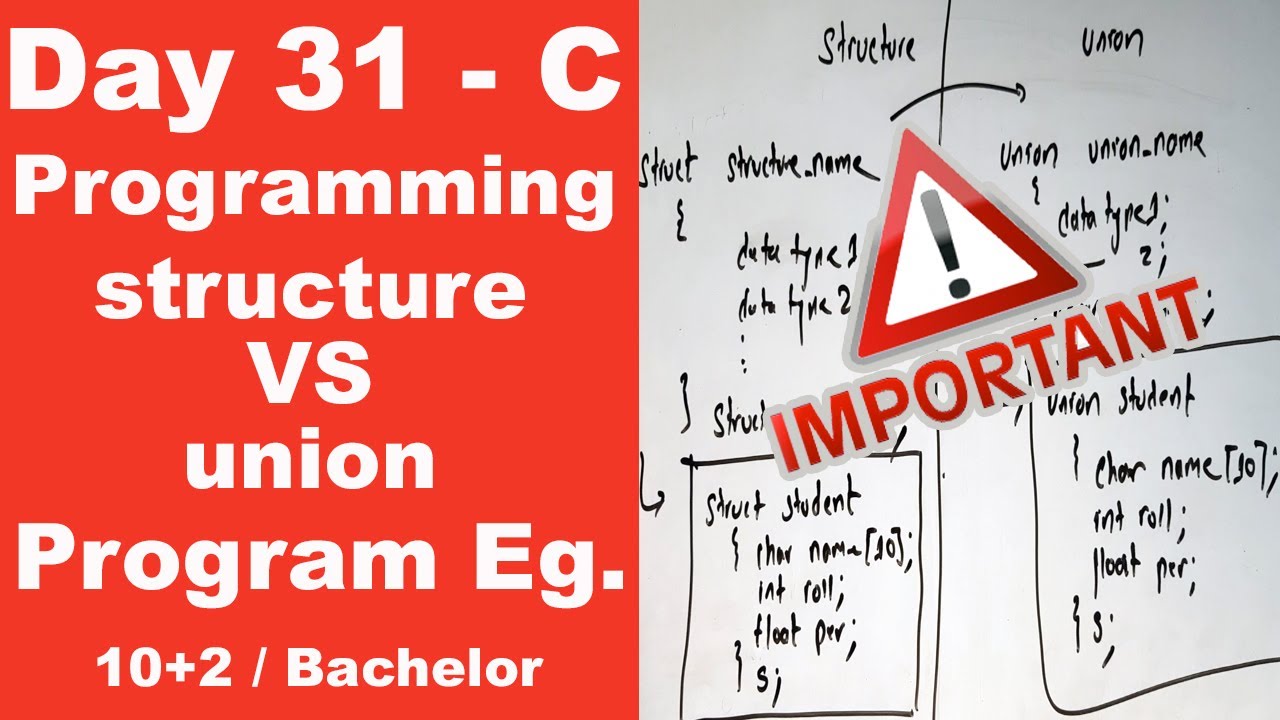 Structure VS Union in C with program example || Day 31 || Readersnepal