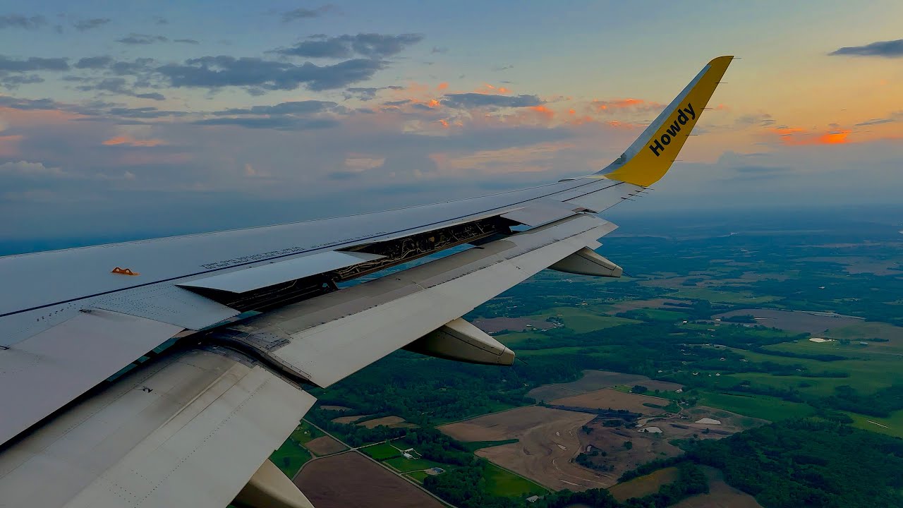 [4K] – Stunning Kansas City Sunset Landing – Spirit – Airbus A320-200 – MCI – N642NK – SCS 1307