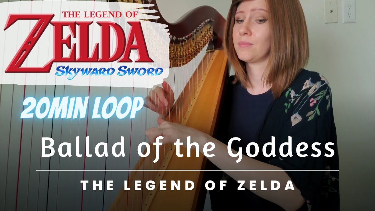 Zelda: Ballad of the Goddess (Harp Cover) - 20 minute loop!