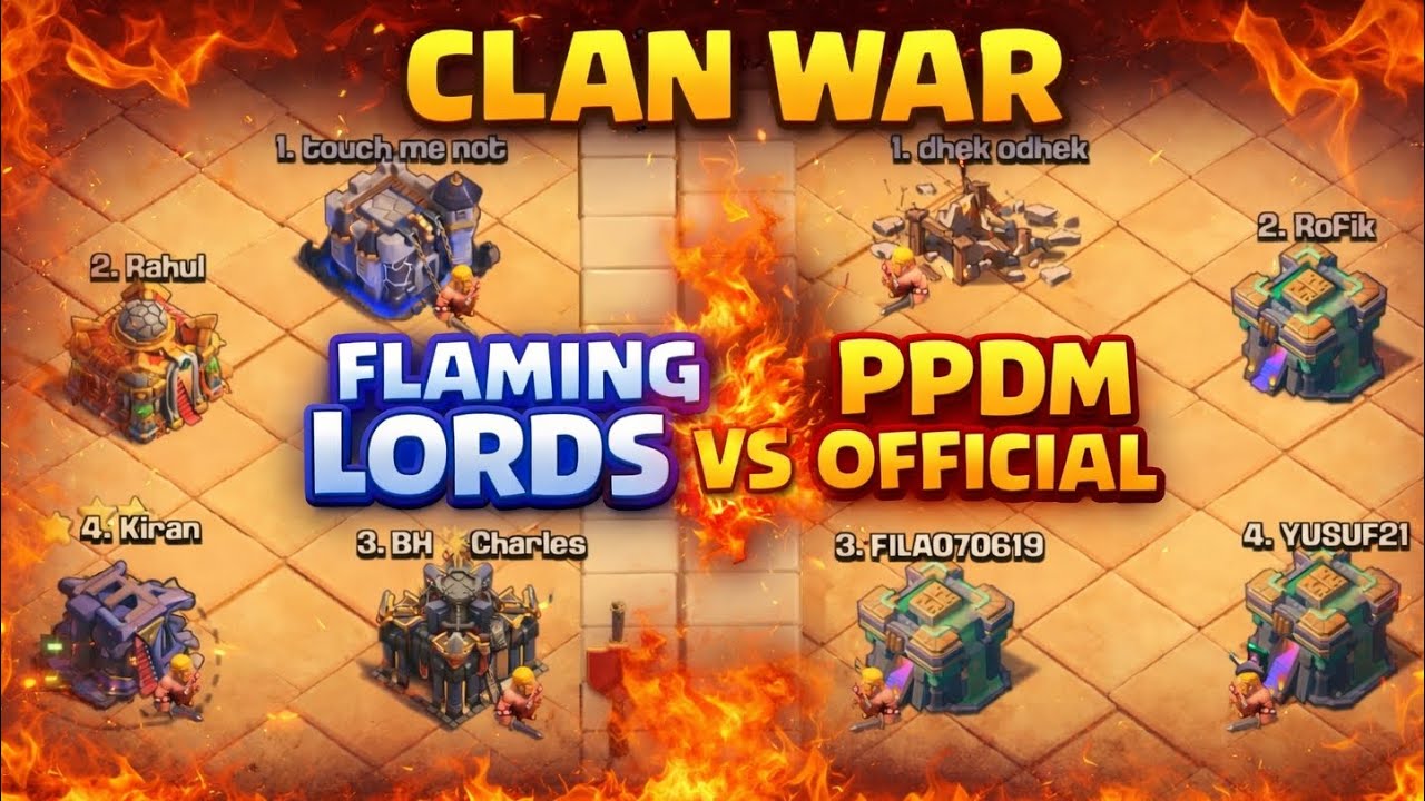Clan War | Flaming lords vs PPDM OFFICAL | Two Revenge Matches #2026 #clashofclans #gameplay 