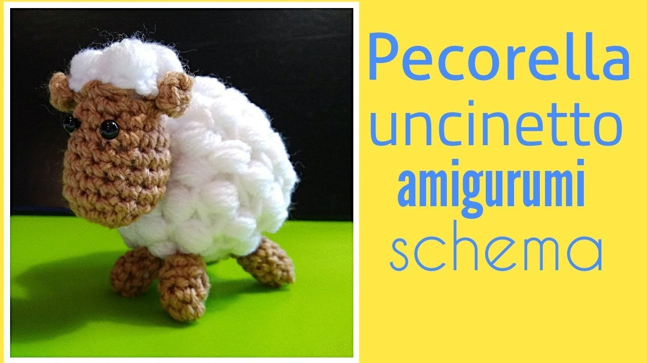 Pecorella uncinetto punto puff, bobble, pop corn schema amigurumi