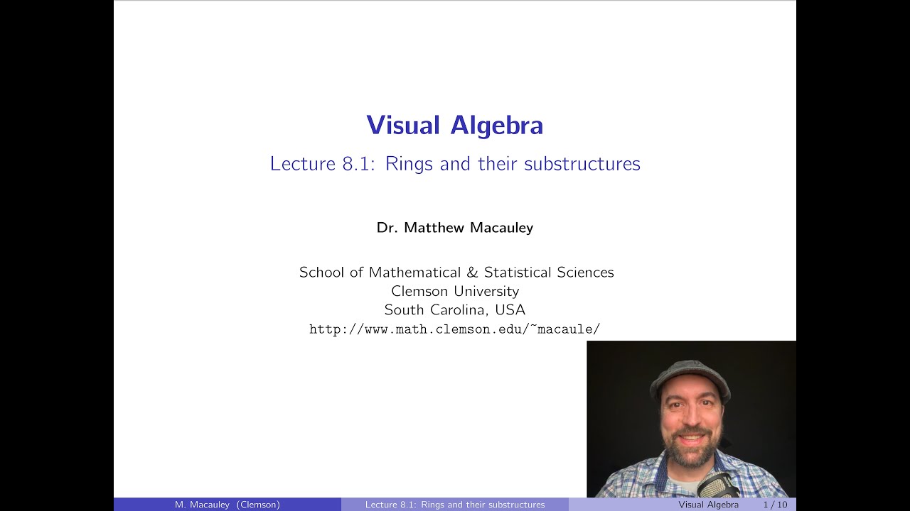 Visual Algebra, Lecture 8.1: Rings and their substructures