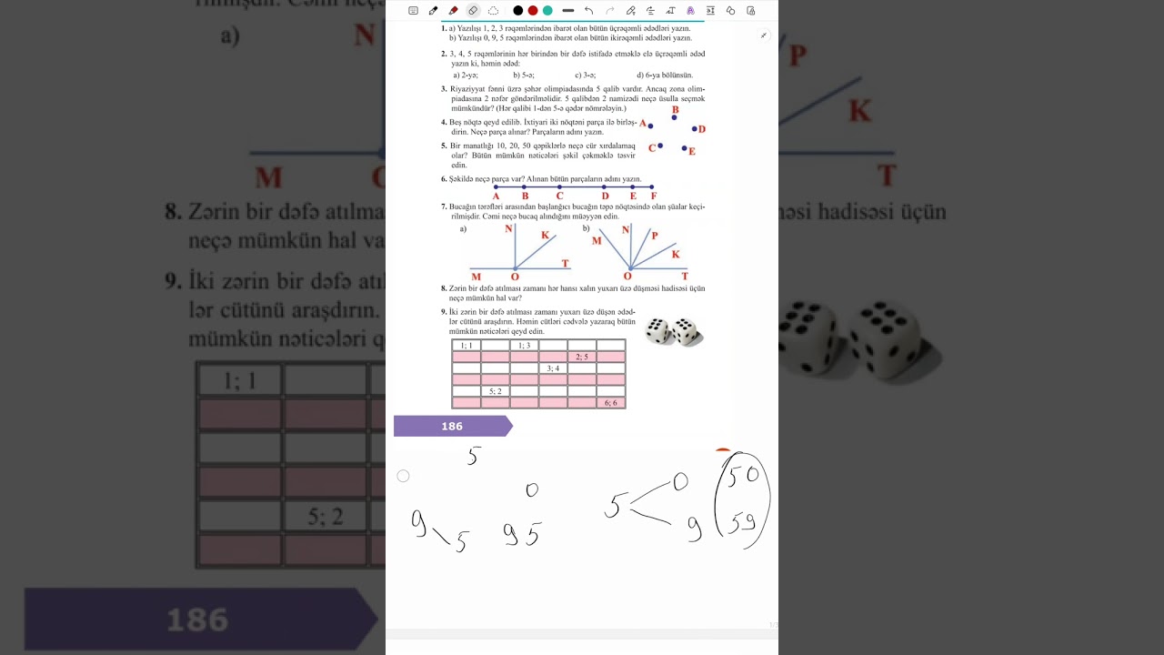 mümkün halların sayı səh 186,187