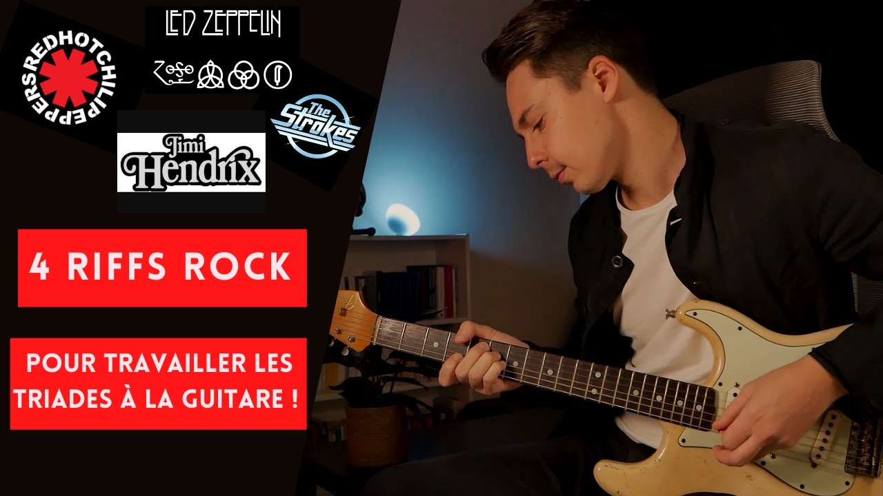 4 RIFFS ROCK pour travailler les TRIADES à la guitare !