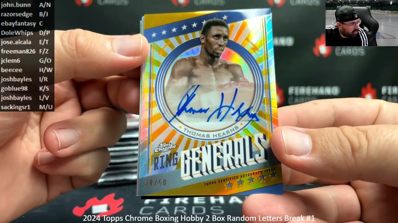 9/6/2025 2024 Topps Chrome Boxing Hobby 2 Box Random Letters Break #1