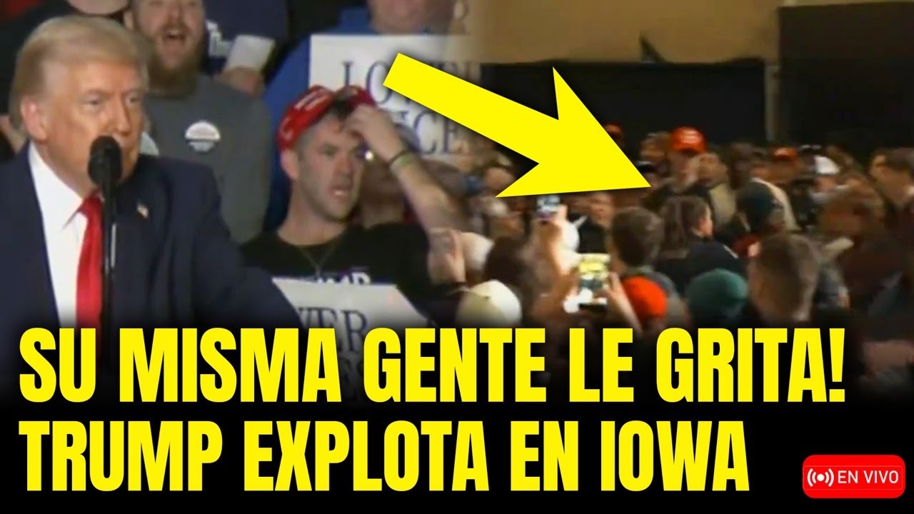 ABUCHEAN A TRUMP SUS MISMOS SEGUIDORES EN IOWA! TERMINA CORRIENDOLOS