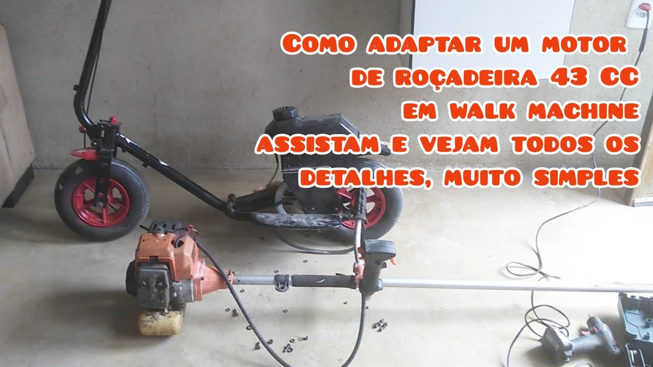como adaptar  motor de roçadeira em walk machine sem mexer na estrutura dela