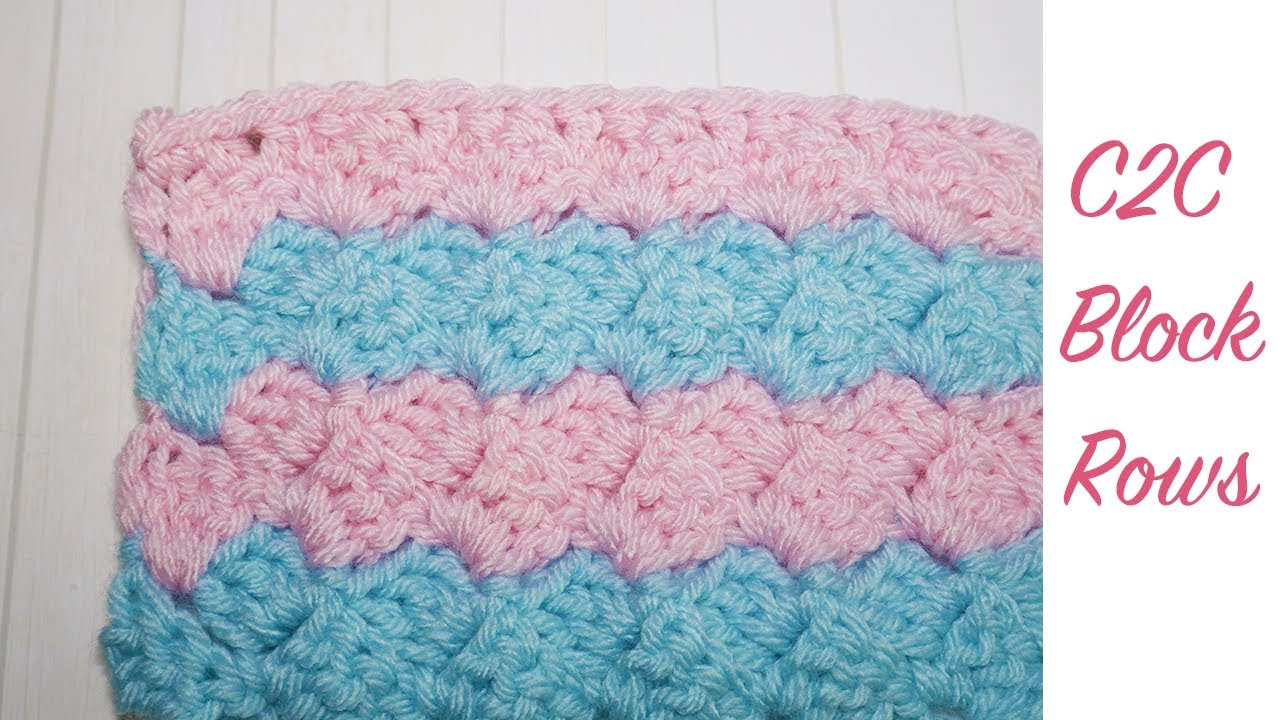 Crochet Baby Blanket: Leaning Block Stitch C2C Rows