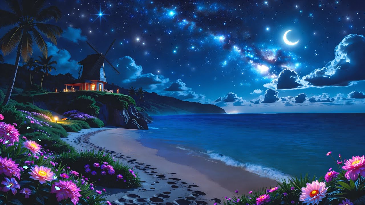 Sleep Fast Tonight 🌙 Ocean Waves for Deep Sleep | 3 Hours Night Beach Water Sounds (4K)