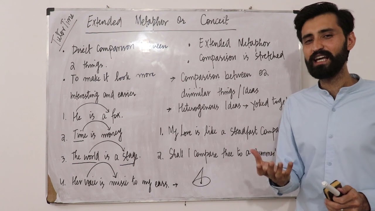 Lec# 37 | Conceit / Extended Metaphor | Figures of Speech | Tutor Time