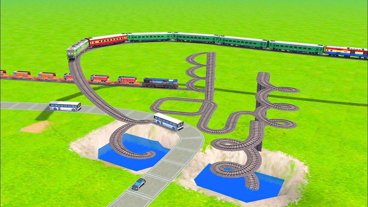 TRAIN 🚂 💨😨DID PARALLEL CROSSING AND UNDER CROSSING ON TWO TRACKS RAILROAD CROSSING #trainsimulator 