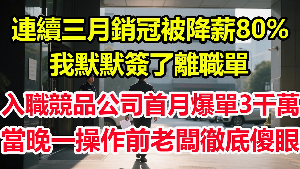 連續三月銷冠被降薪80%，我默默簽了離職單，入職競品公司首月爆單3000萬，當晚一操作前老闆徹底傻眼！#情感 #爽文 #職場 #生活 #總裁