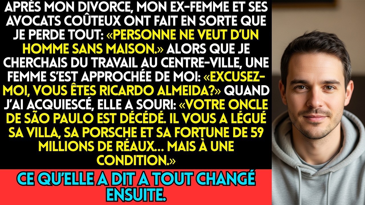 Après Le Divorce, Je Me Suis Retrouvé Sans Abri Jusqu’à Ce Q’un Inconnu M’a Demandé  « Vous Êtes R