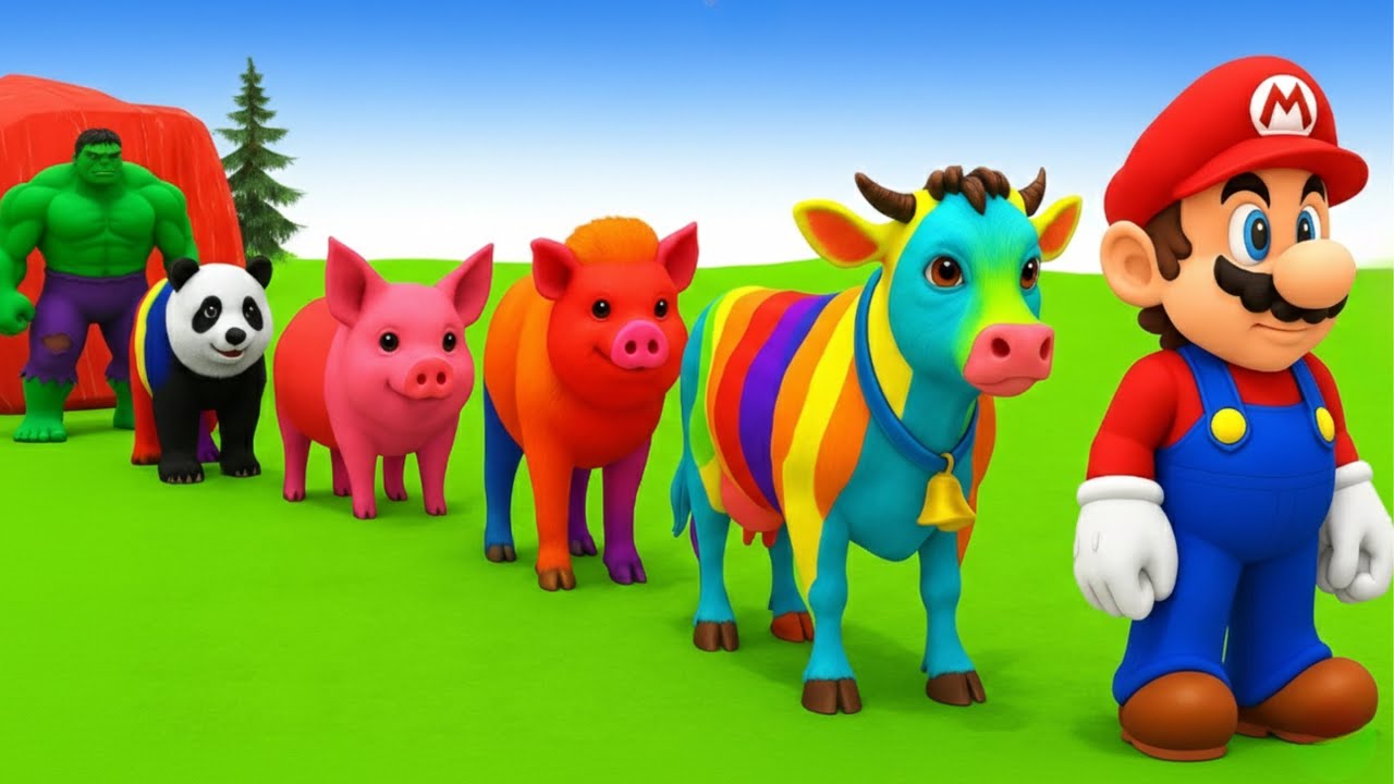 Long Slide Game With Elephant Gorilla Buffalo Hippopotamus Tiger 3d Animal Game Funny 3d Animals
