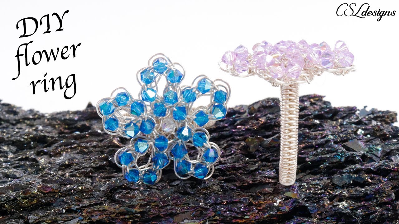 Wire crochet flower ring tutorial 🌸