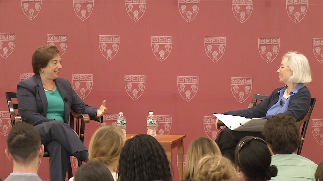 Associate Justice Elena Kagan speaks with Dean Martha Minow