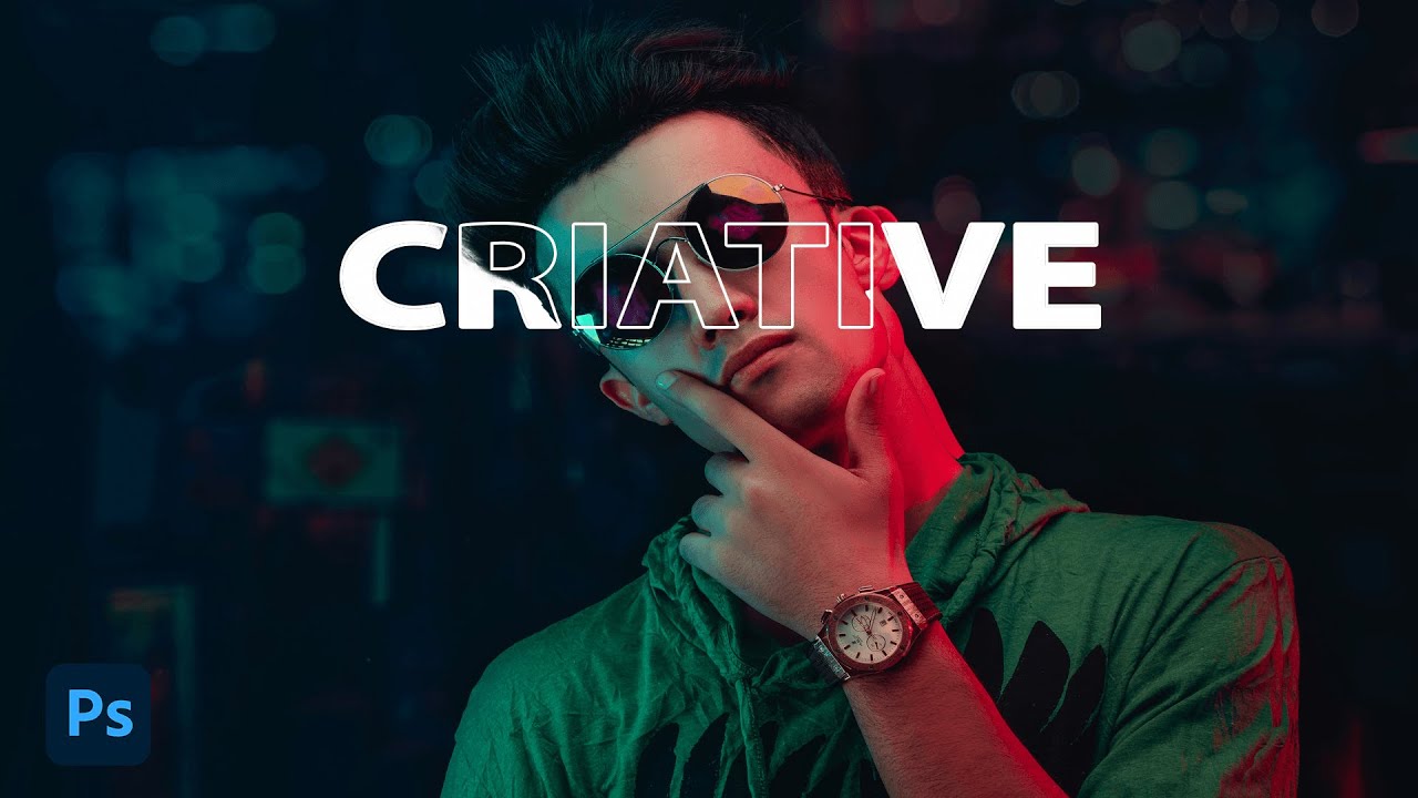 تعلم طريقة عمل Outline Text Effect in Photoshop 2023