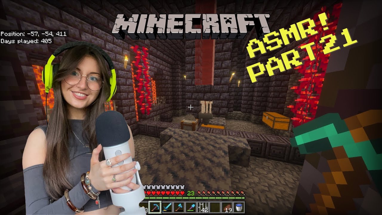 ASMR 1+ hour Minecraft gameplay!⛓️(PS5 controller sounds, whispering) 