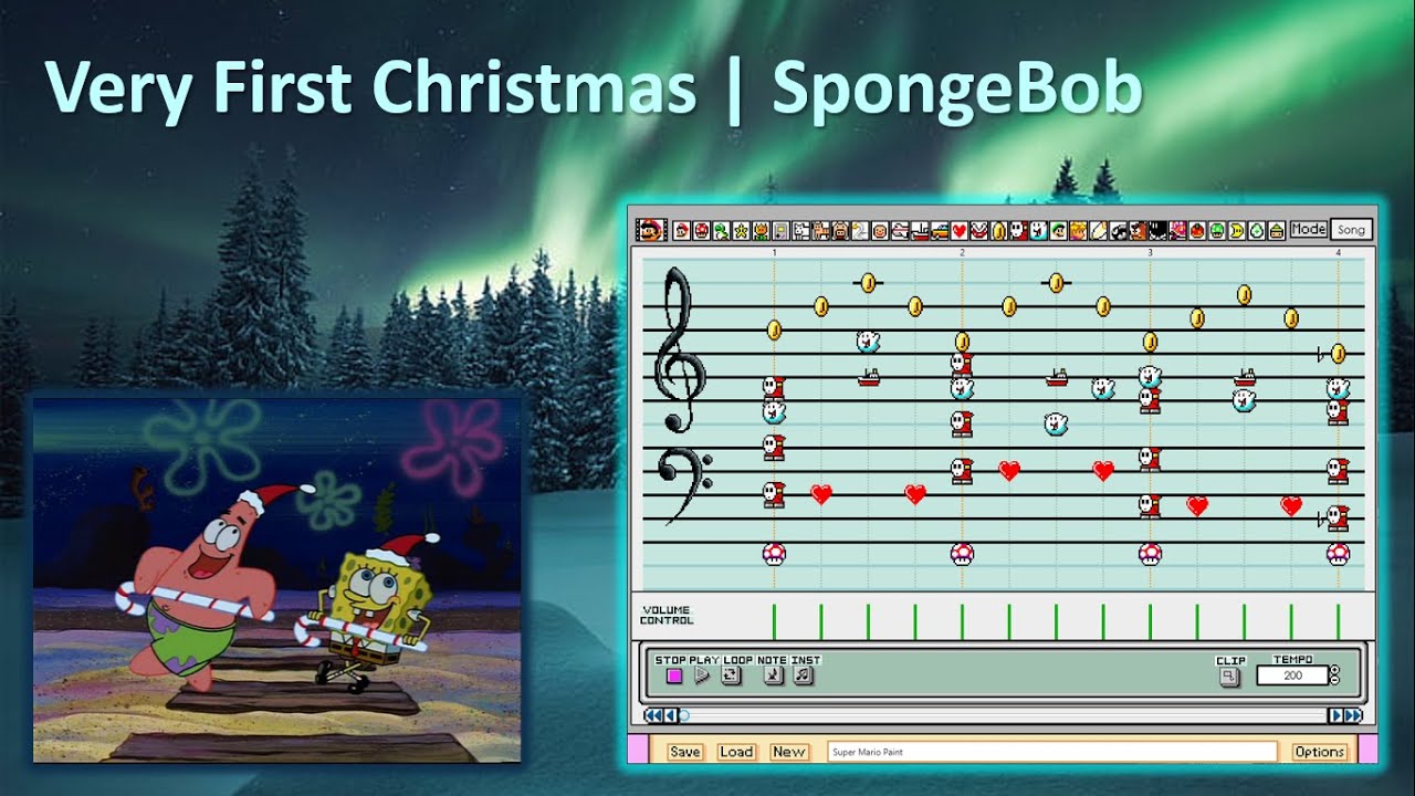 [Xmas Special] VERY FIRST CHRISTMAS from SpongeBob SquarePants but it's a Super Mario Paint cover