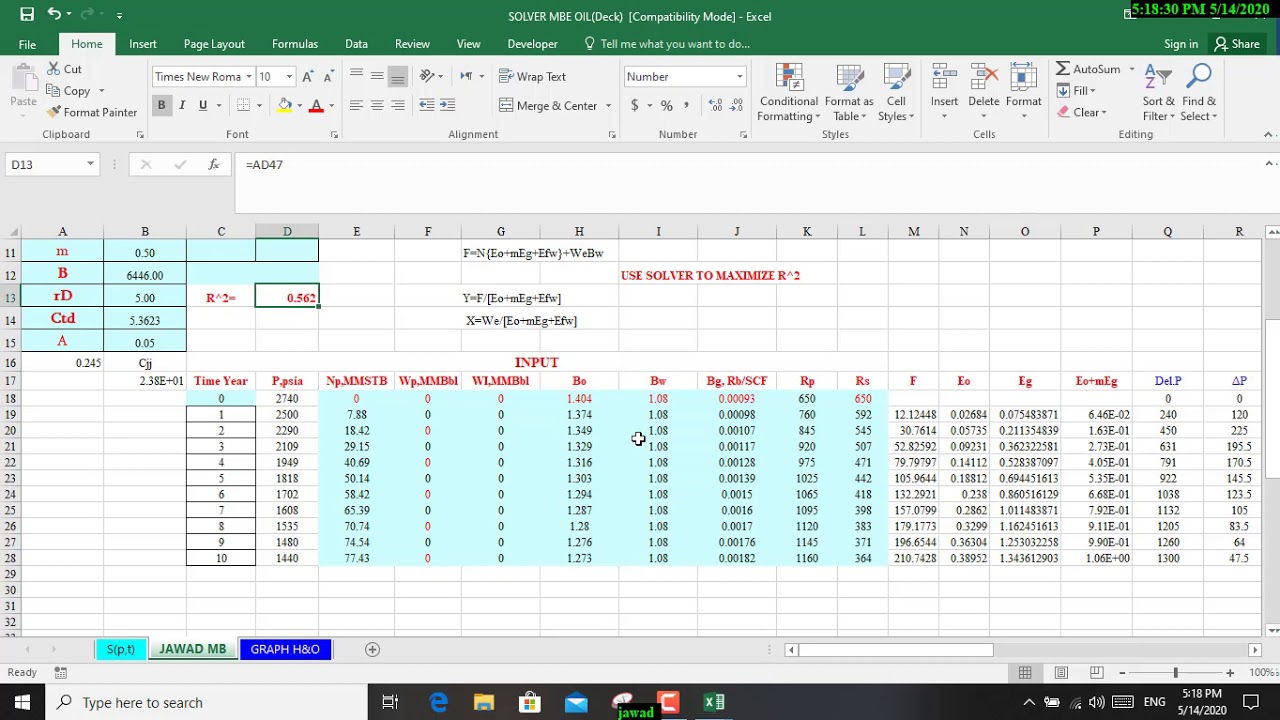 How to find m (Ratio of gas cap gas volume to oil volume)