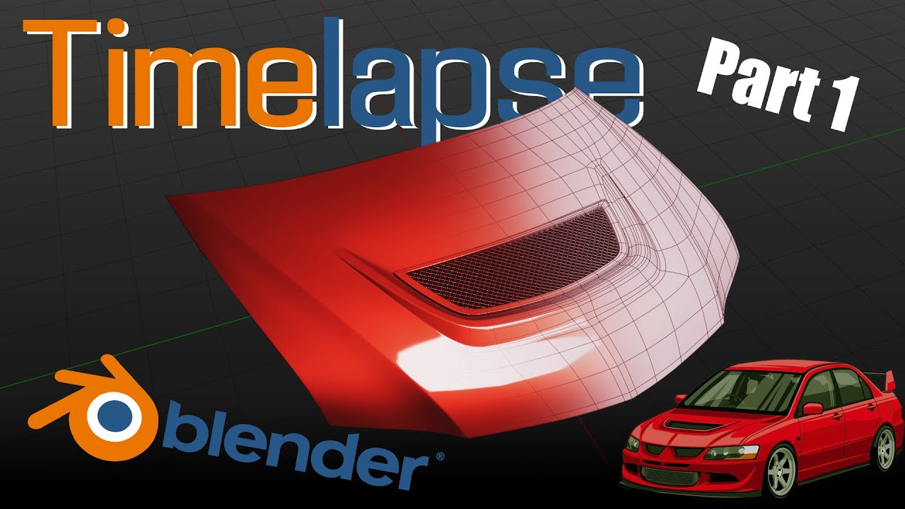 Mitsubishi Evo 8 | Part 1 | Car Hood Modeling | Blender 3D Timelapse