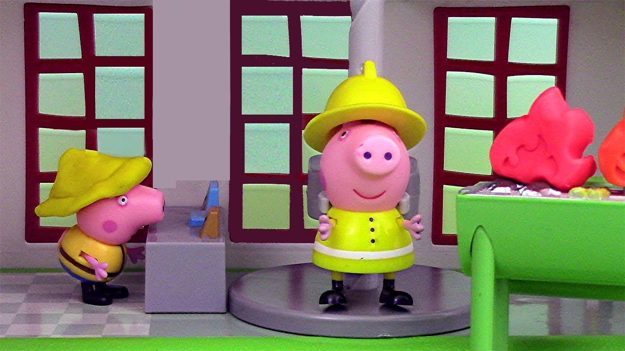 Peppa Pig Caserne Camion Pompiers Fire Station Playset Engine Play Doh